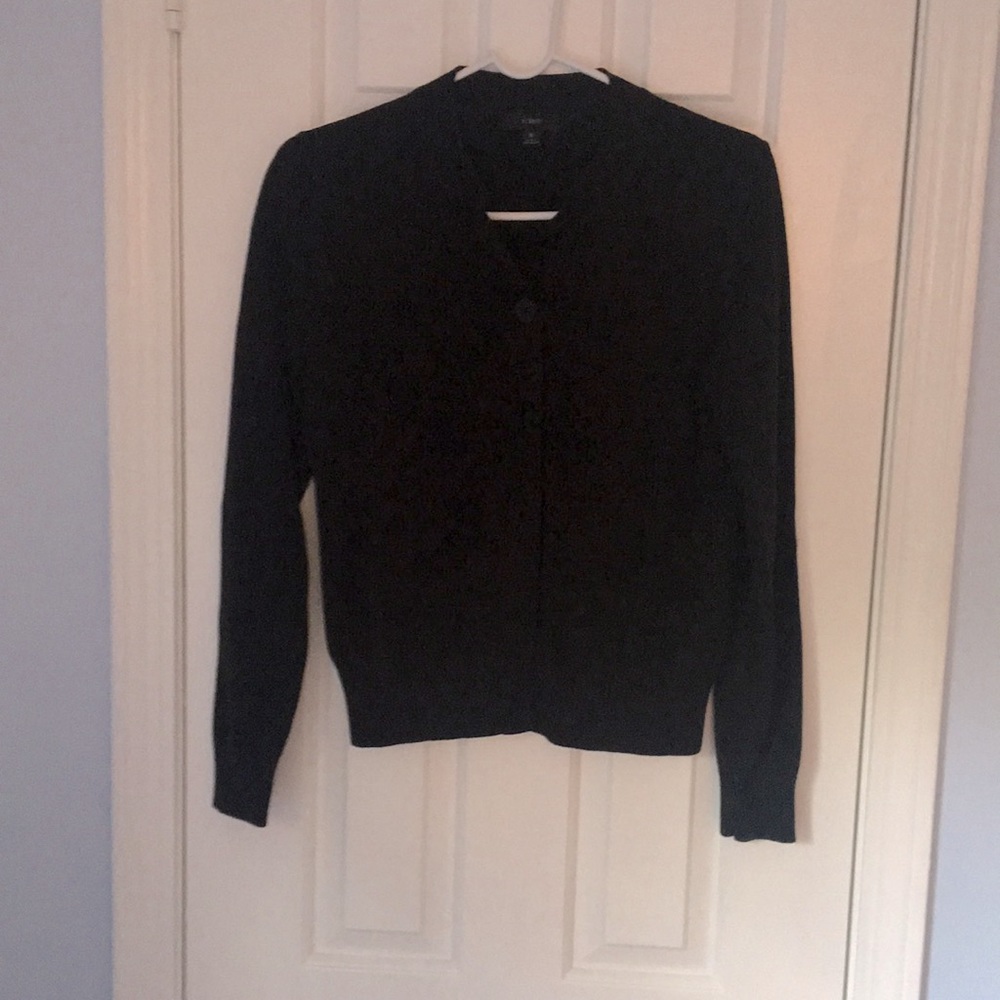Jcrew black cotton cardigan